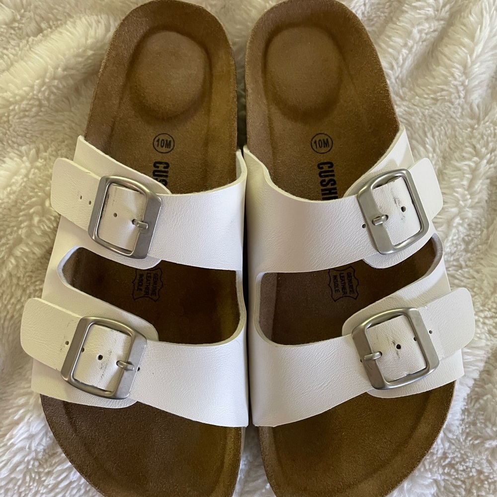 White Cushionaire sandals
